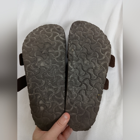 Birkenstock Dark Brown Summer Designer Leather Slip On Sandals (#12) - Picture 4 of 6